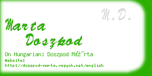 marta doszpod business card